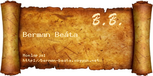Berman Beáta névjegykártya