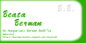 beata berman business card